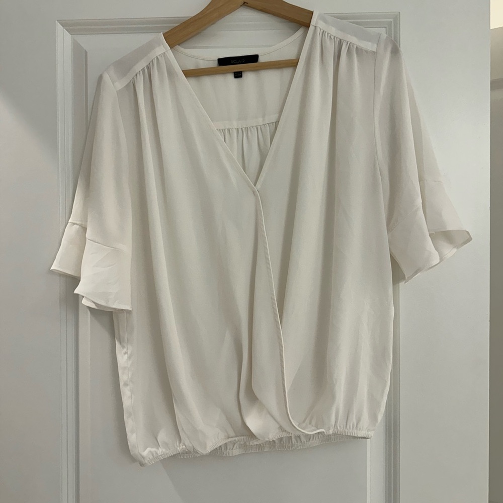 Eclair White Flowy Top